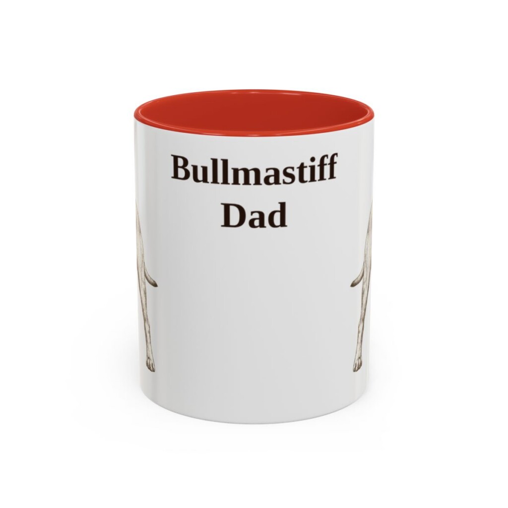 11oz Bullmastiff Dog Dad Mug, Red, front view