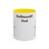 11oz Bullmastiff Dog Dad Mug, Yellow, front view