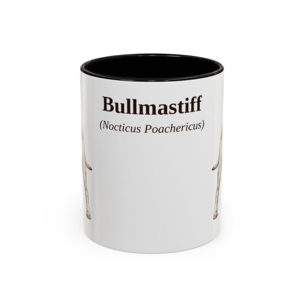 11oz Bullmastiff Latin Mug, Black, front view