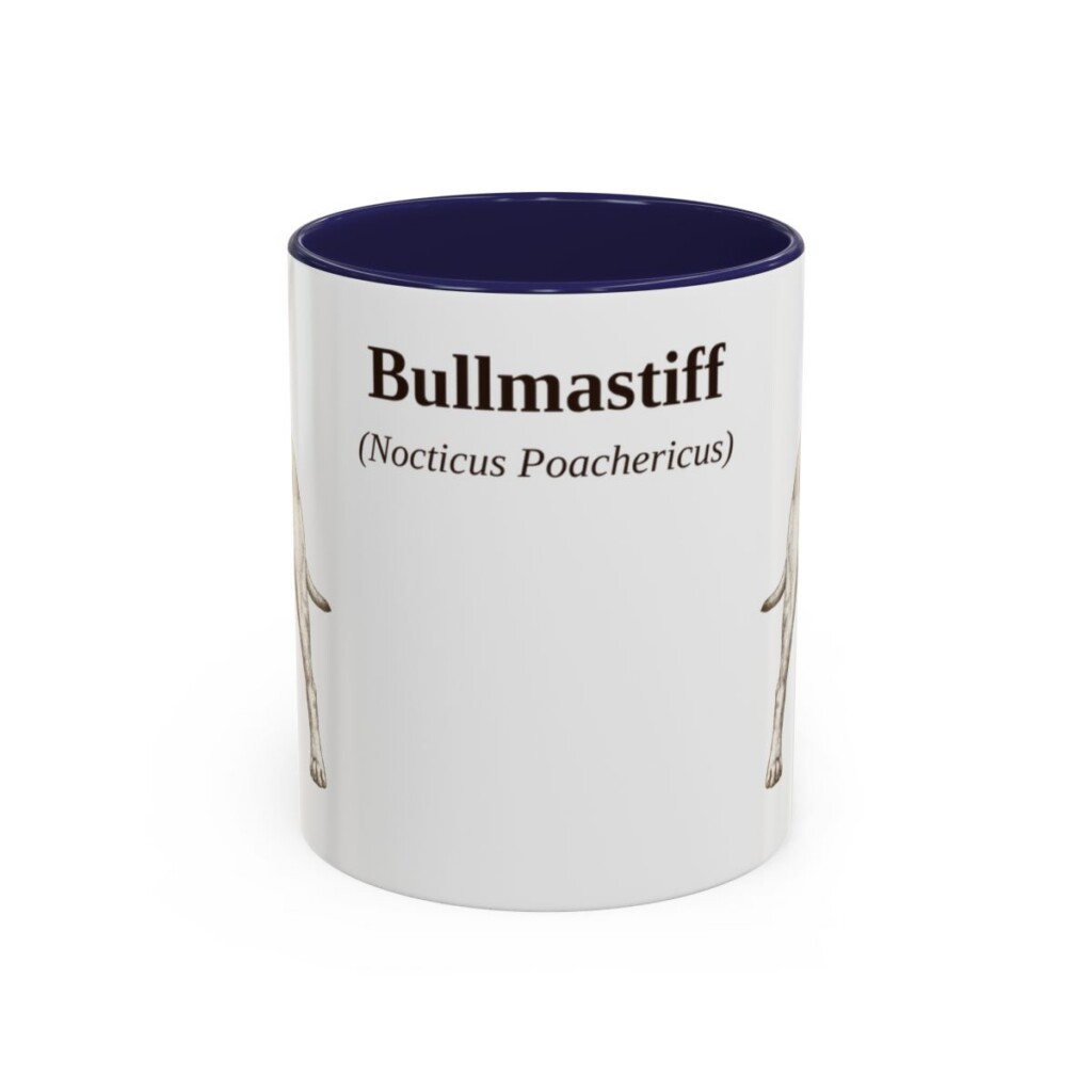 11oz Bullmastiff Latin Mug, Navy, front view
