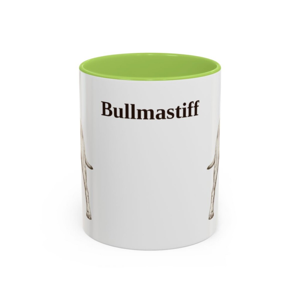 11oz Bullmastiff Mug, Light Green, front view