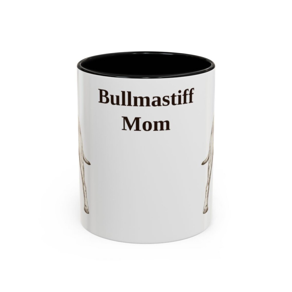 11oz Bullmastiff Dog Mom Mug, Black, front view