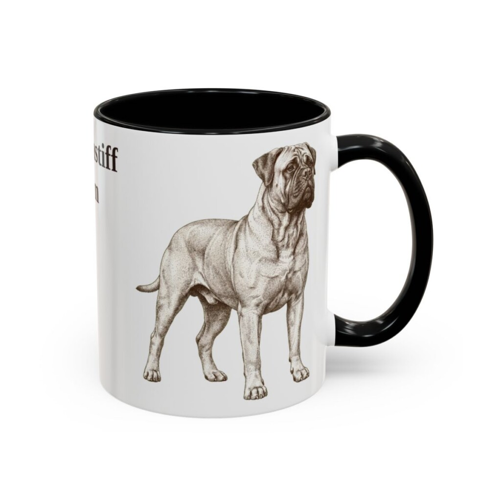 11oz Bullmastiff Dog Mom Mug, Black, right side view