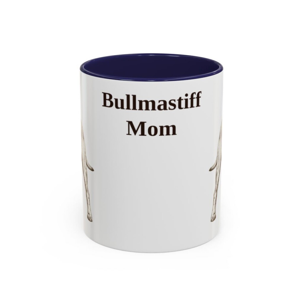 11oz Bullmastiff Dog Mom Mug, Navy, front view