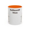 11oz Bullmastiff Dog Mom Mug, Orange, front view