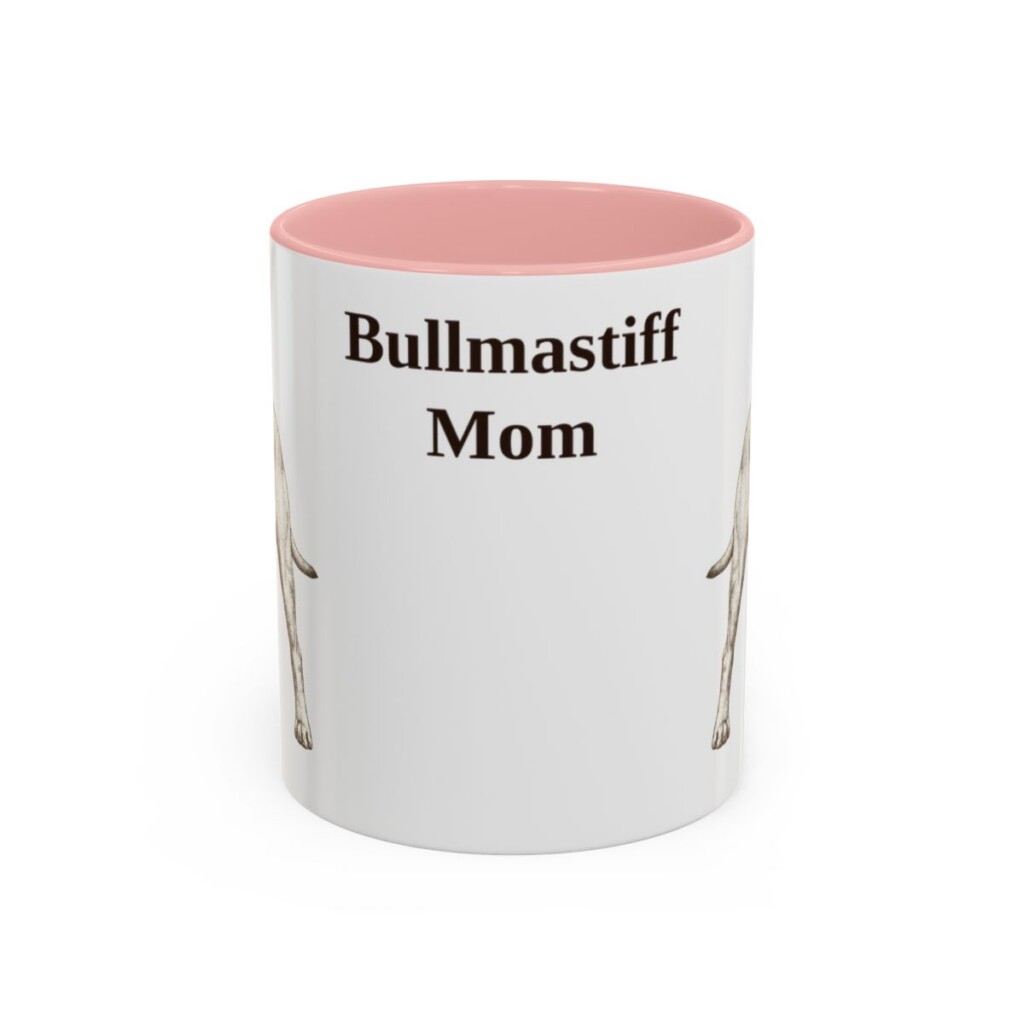 11oz Bullmastiff Dog Mom Mug, Pink, front view