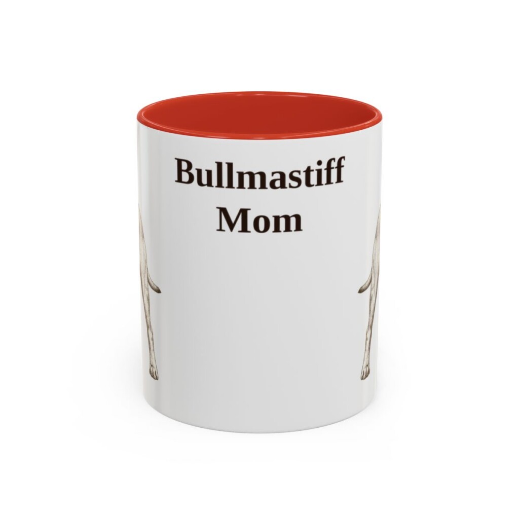 11oz Bullmastiff Dog Mom Mug, Red, front view