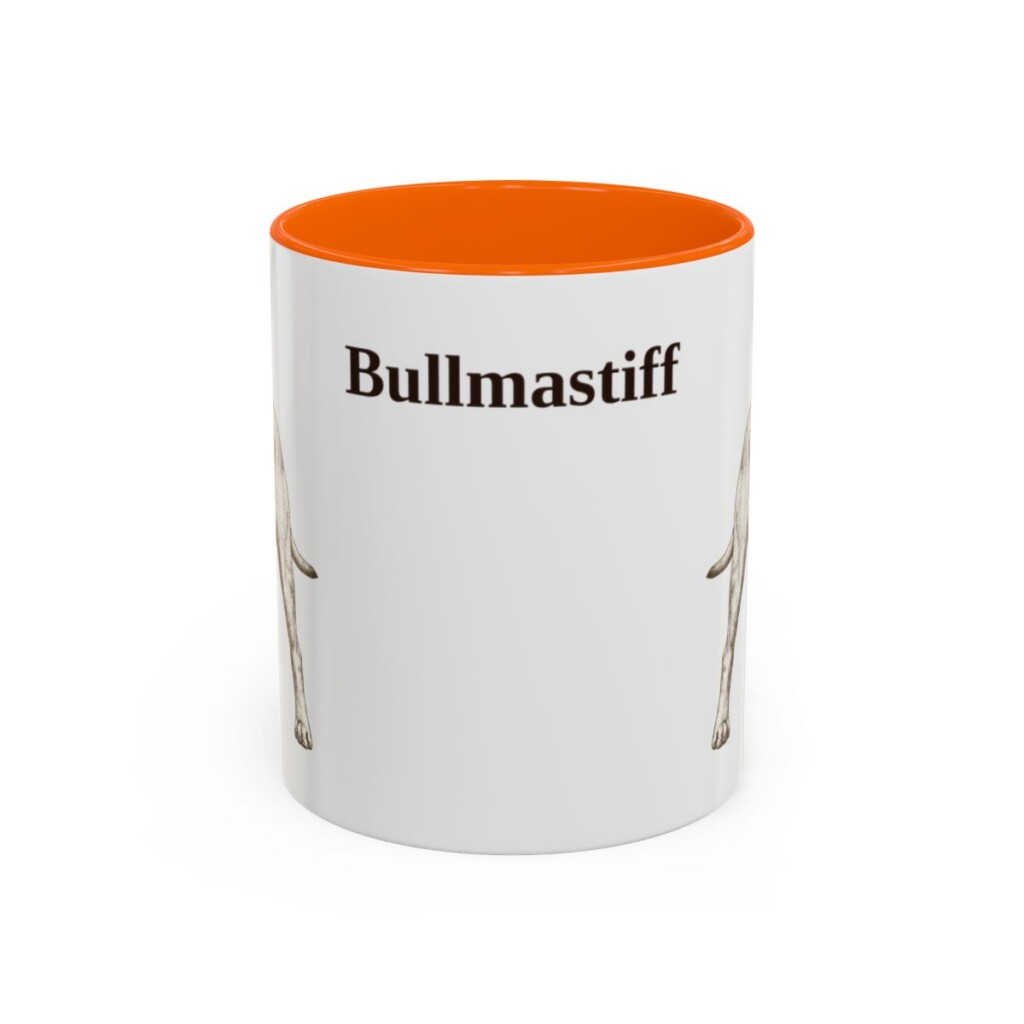 11oz Bullmastiff Mug, Orange, front view