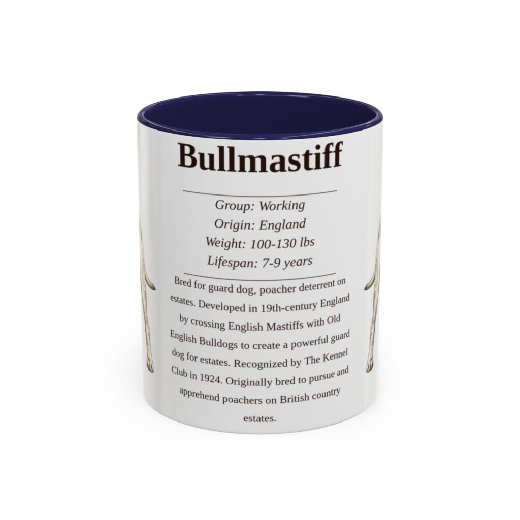 11oz Bullmastiff Mug, Navy, front view