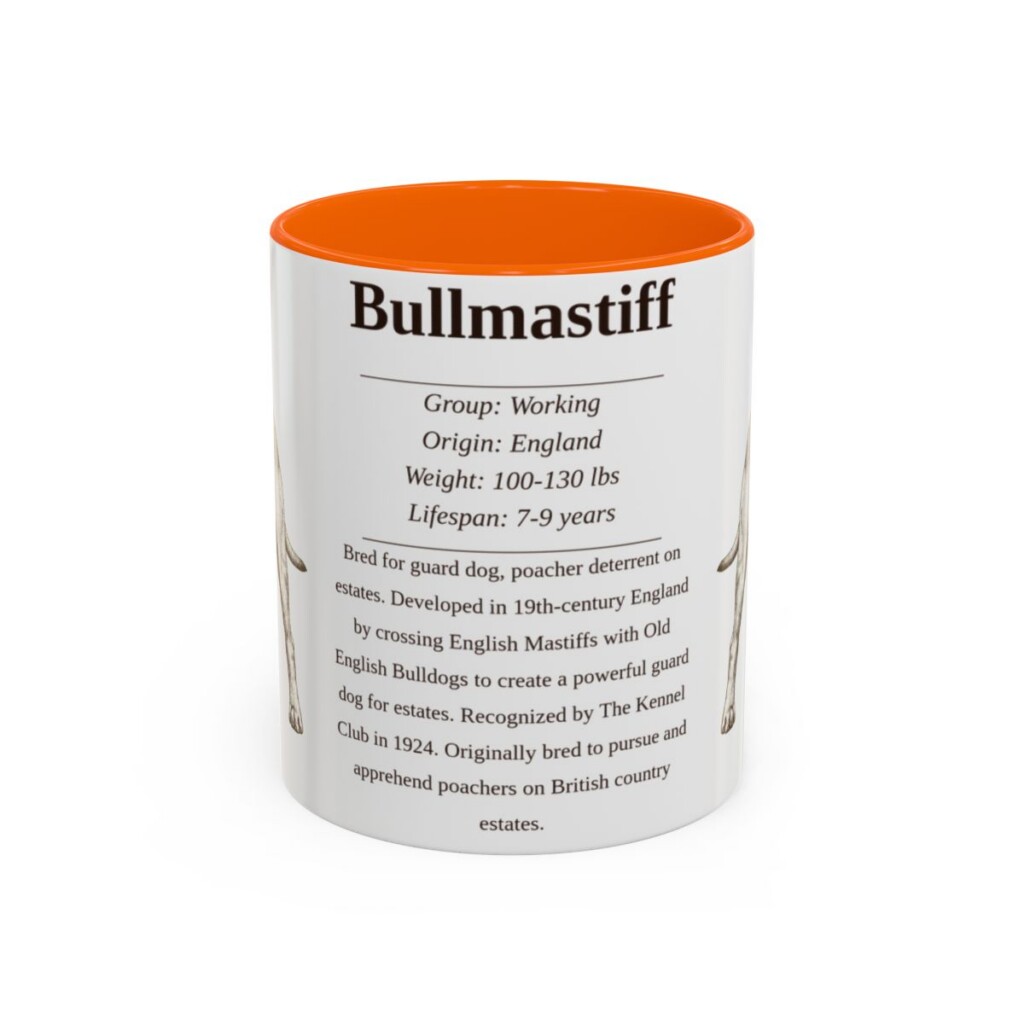 11oz Bullmastiff Mug, Orange, front view