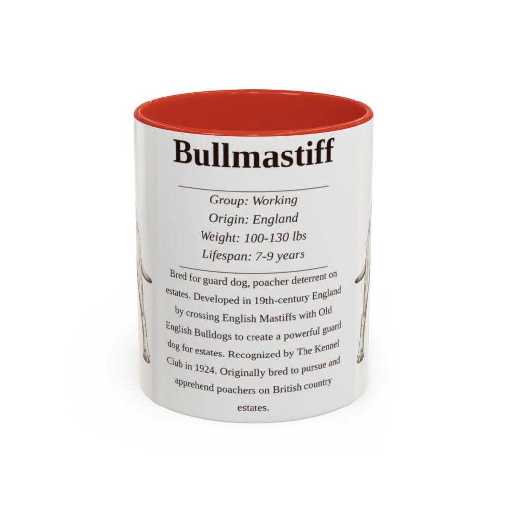 11oz Bullmastiff Mug, Red, front view