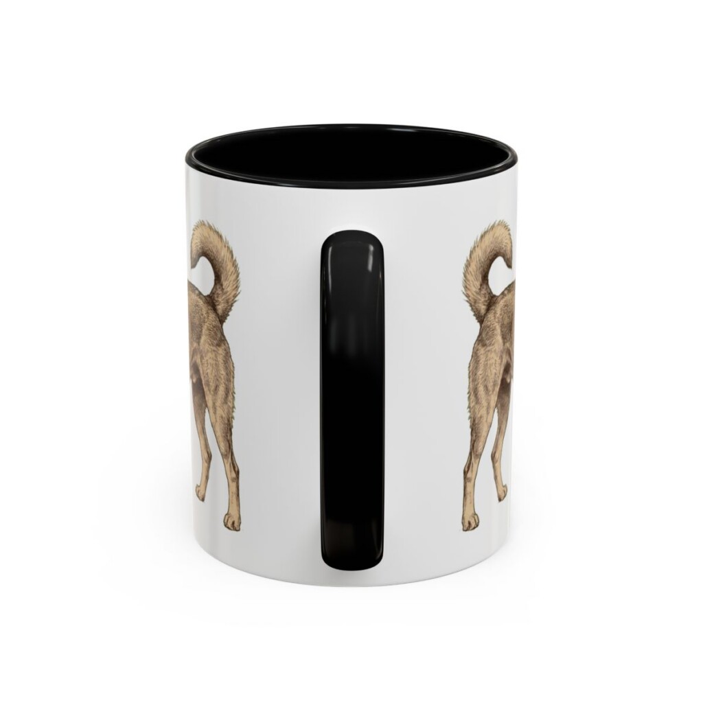 11oz-canaan-dog-mug-black-back 11oz Canaan Dog Mug, Black, back view