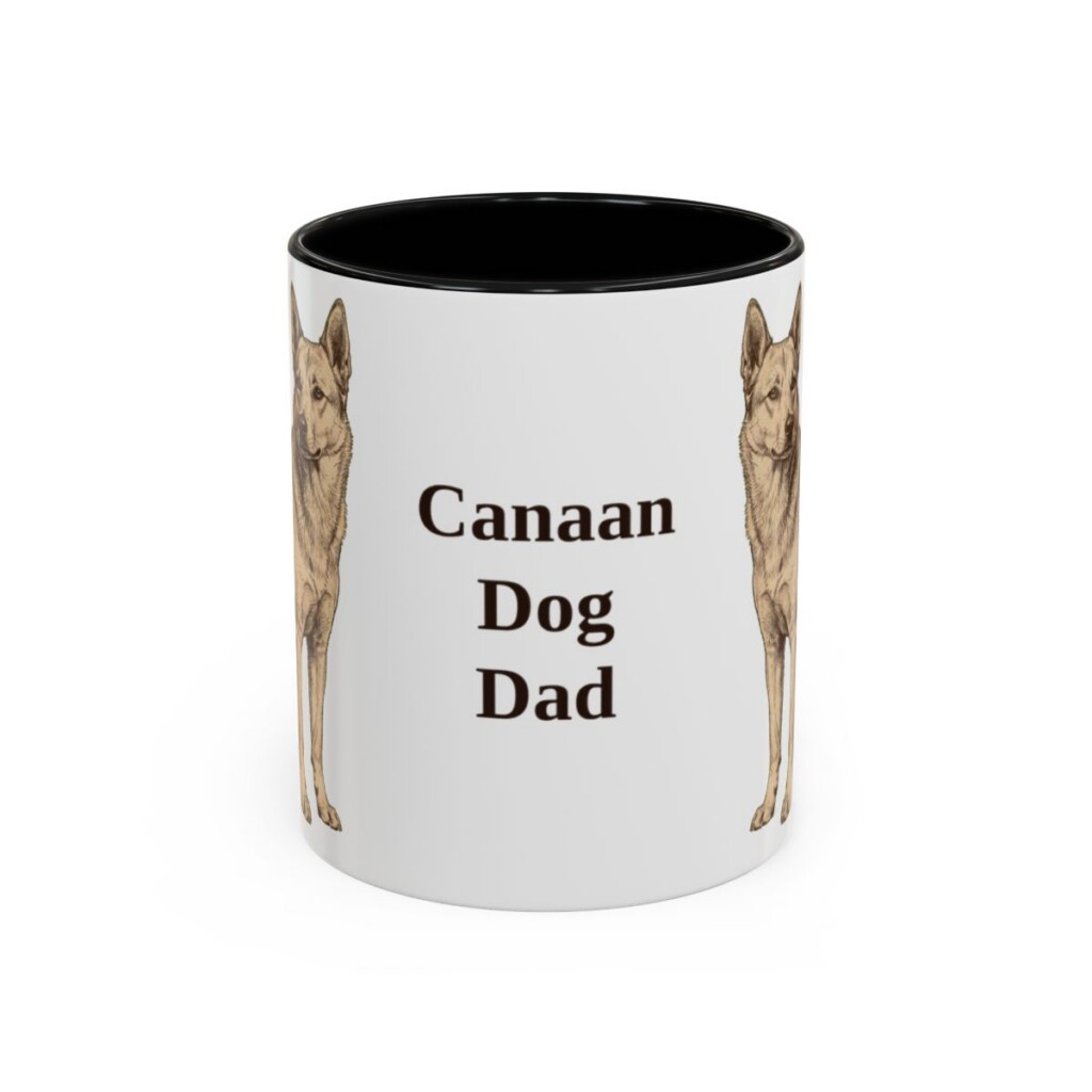 11oz-canaan-dog-mug-dad-black-front 11oz Canaan Dog Dog Dad Mug, Black, front view