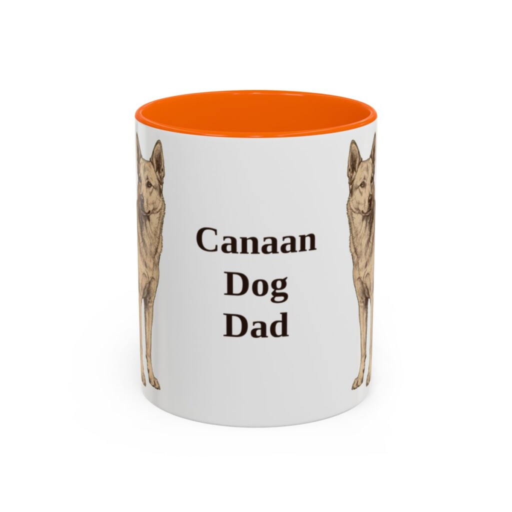11oz-canaan-dog-mug-dad-orange 11oz Canaan Dog Dog Dad Mug, Orange, front view