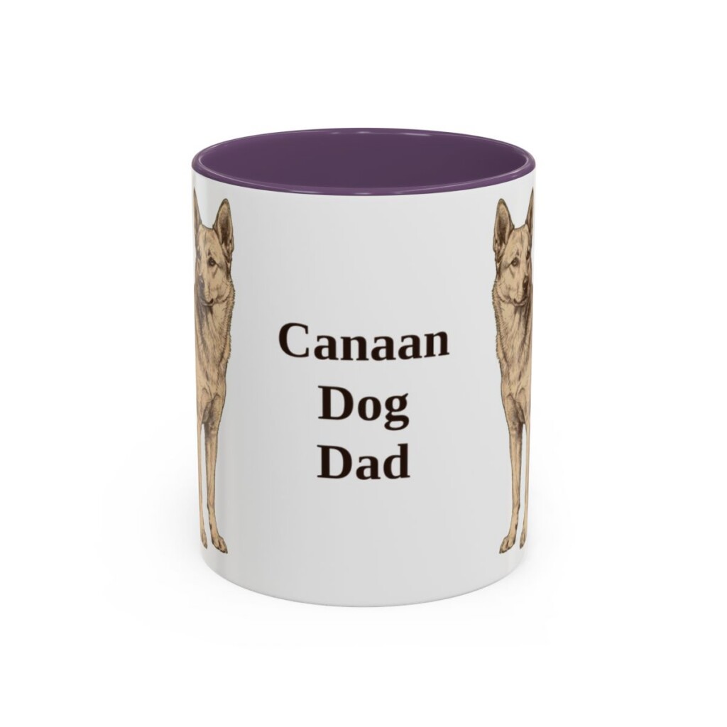 11oz-canaan-dog-mug-dad-purple 11oz Canaan Dog Dog Dad Mug, Purple, front view