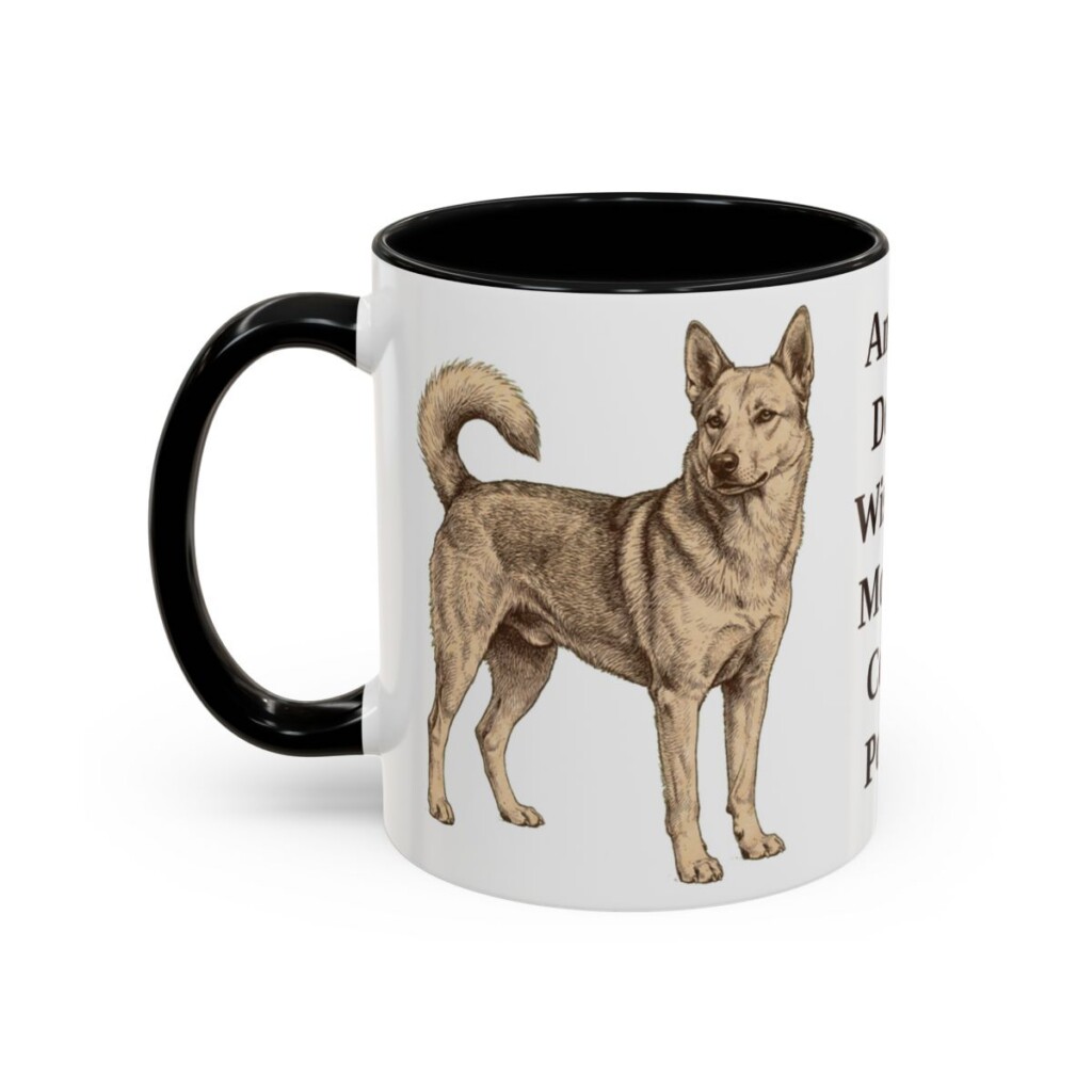 11oz Funny Canaan Dog Mug, Black, left side view