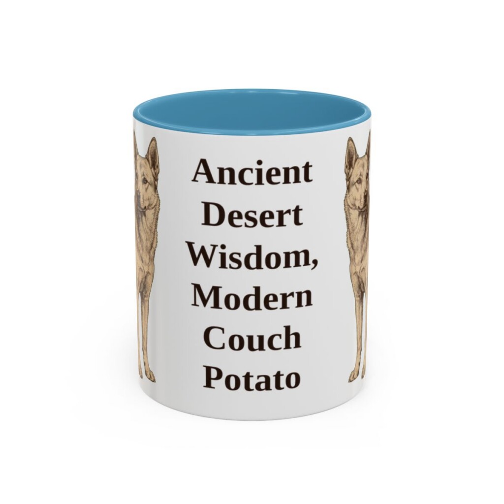 11oz Funny Canaan Dog Mug, Light Blue, front view