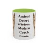 11oz Funny Canaan Dog Mug, Light Green, front view