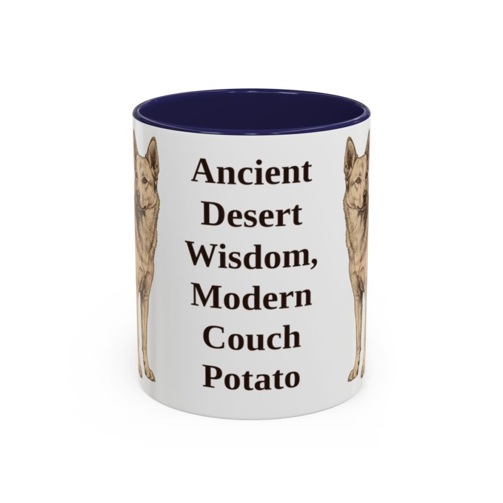 11oz Funny Canaan Dog Mug, Navy, front view