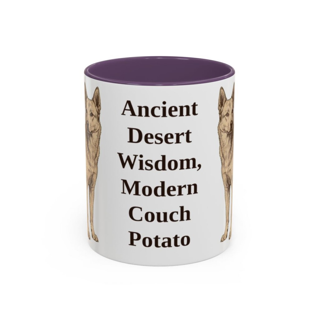 11oz Funny Canaan Dog Mug, Purple, front view