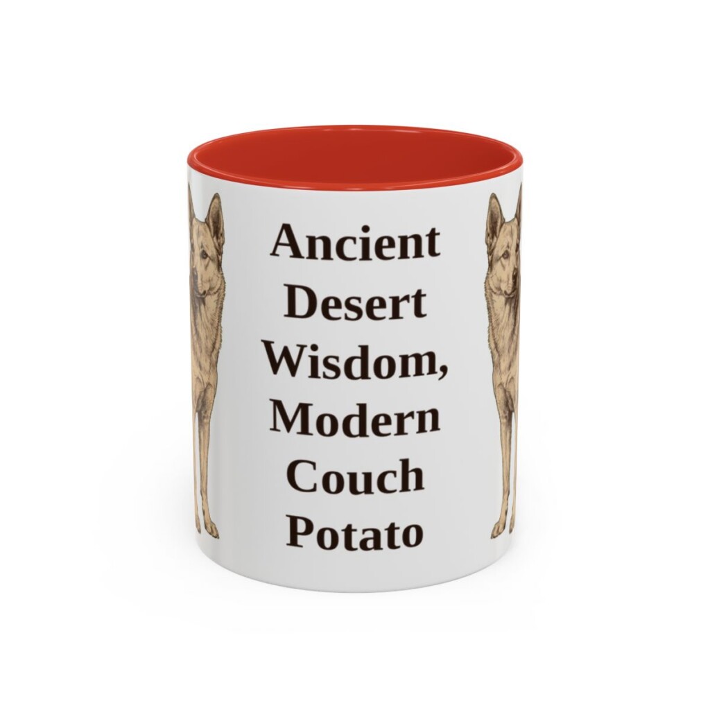 11oz Funny Canaan Dog Mug, Red, front view