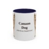 11oz Canaan Dog Latin Mug, Navy, front view