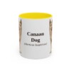 11oz Canaan Dog Latin Mug, Yellow, front view