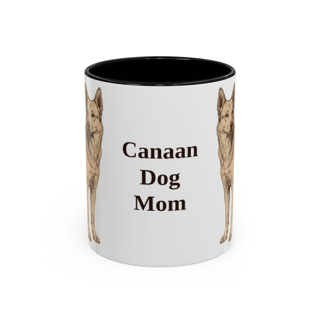 11oz Canaan Dog Dog Mom Mug, Black, front view