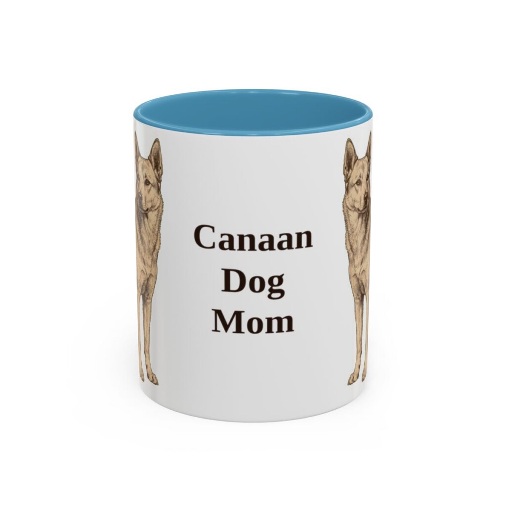 11oz Canaan Dog Dog Mom Mug, Light Blue, front view