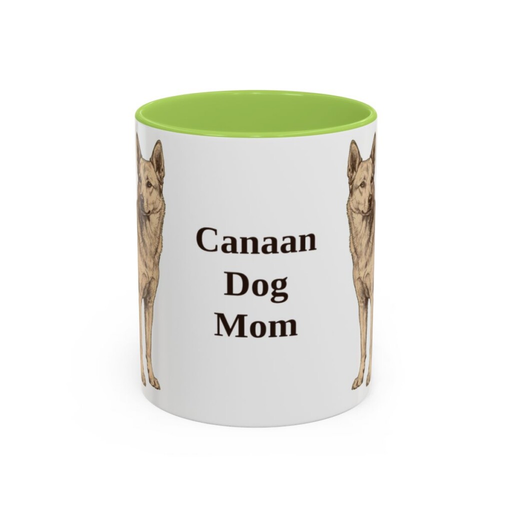 11oz Canaan Dog Dog Mom Mug, Light Green, front view