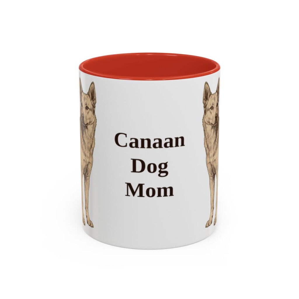 11oz Canaan Dog Dog Mom Mug, Red, front view