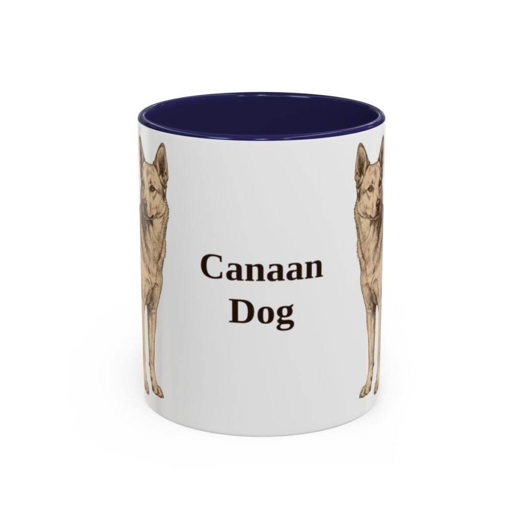 11oz-canaan-dog-mug-navy 11oz Canaan Dog Mug, Navy, front view