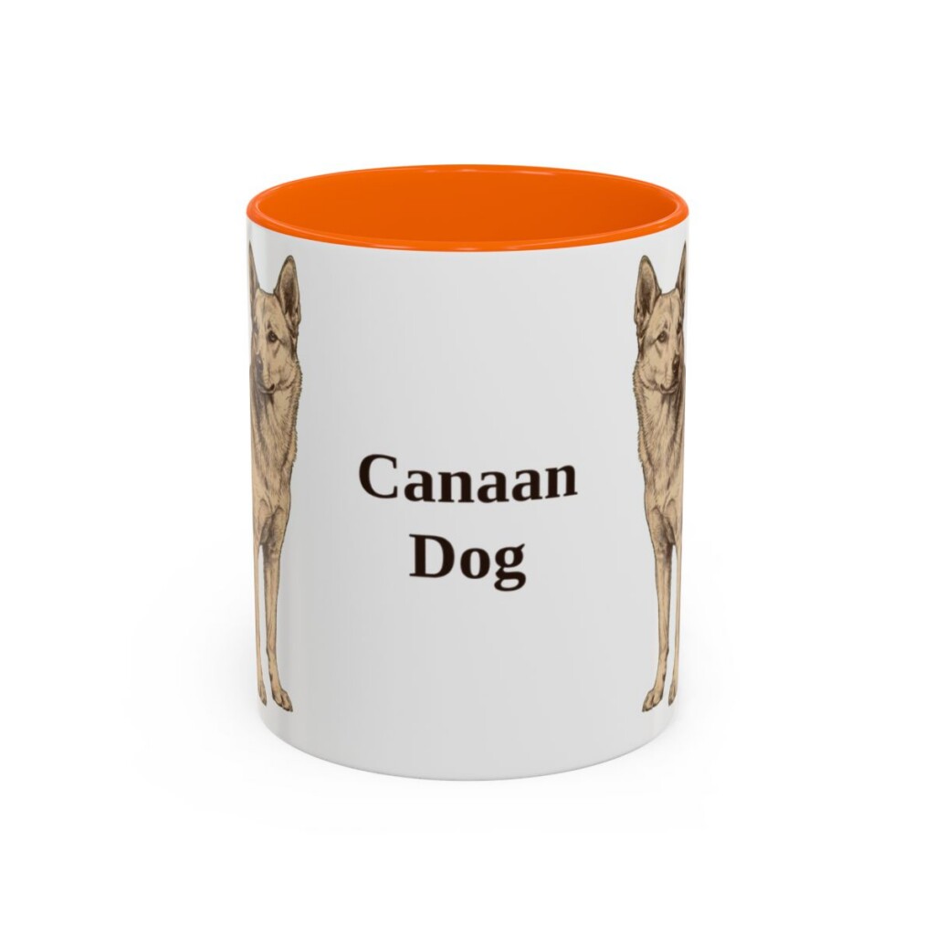11oz-canaan-dog-mug-orange 11oz Canaan Dog Mug, Orange, front view