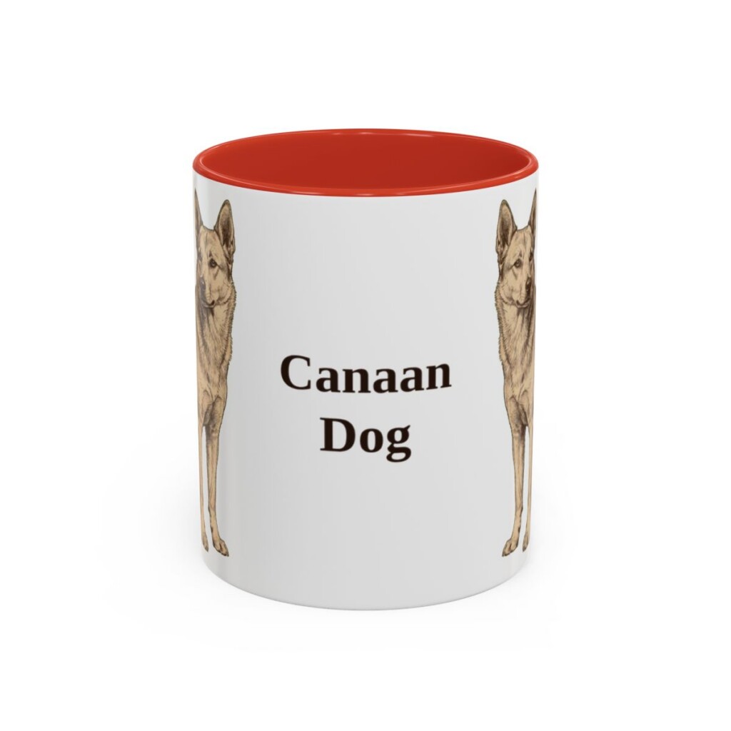 11oz-canaan-dog-mug-red 11oz Canaan Dog Mug, Red, front view