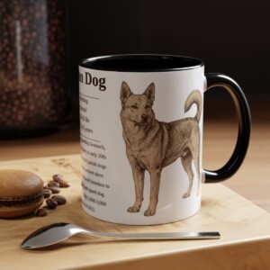 11oz Canaan Dog Mug, Black, lifestyle photo