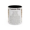 11oz Canaan Dog Mug, Black, front view