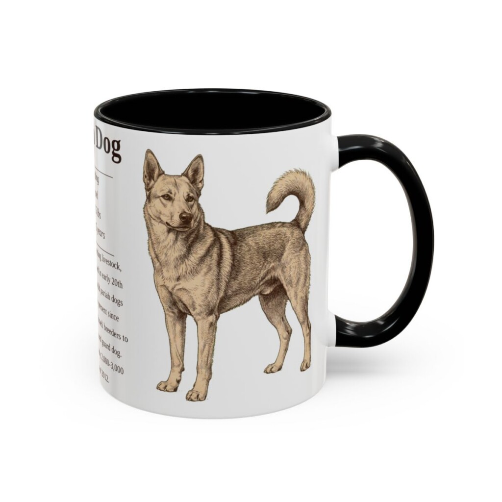 11oz Canaan Dog Mug, Black, right side view