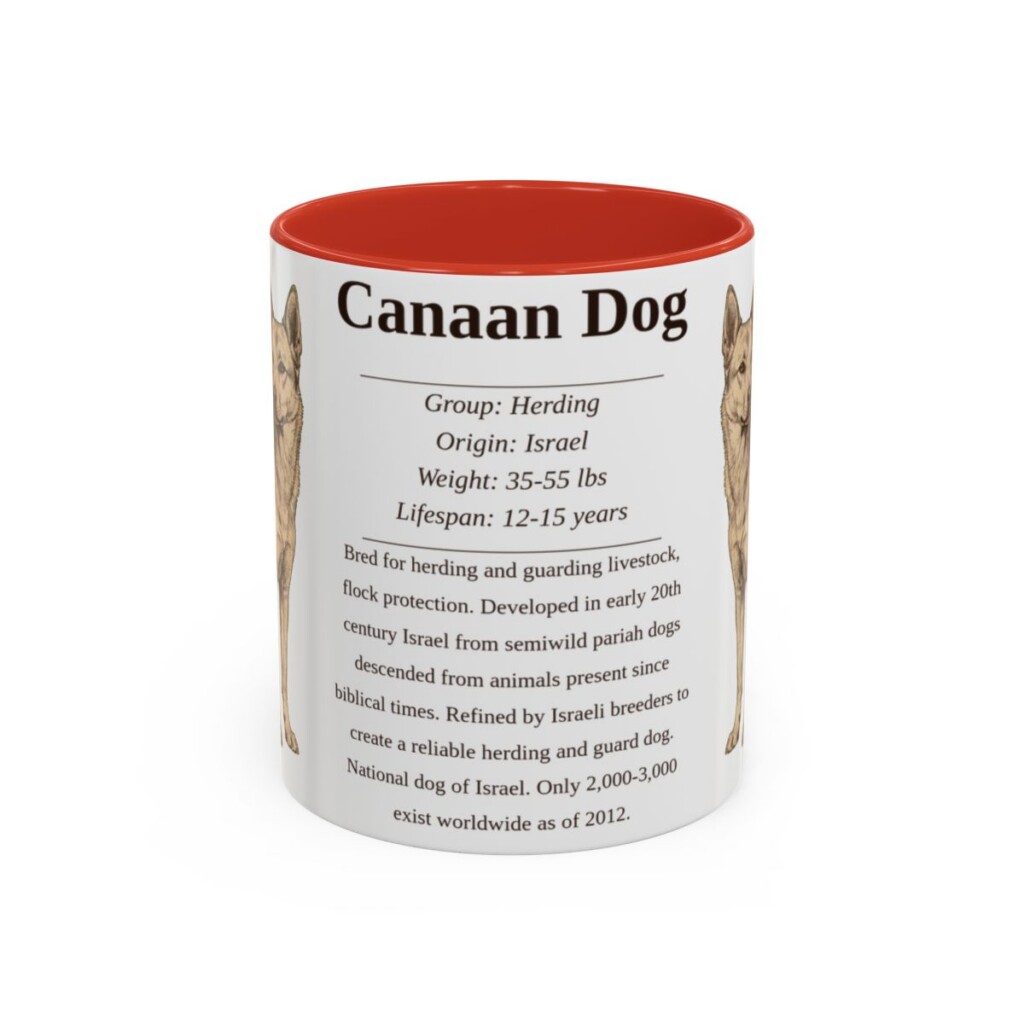 11oz Canaan Dog Mug, Red, front view