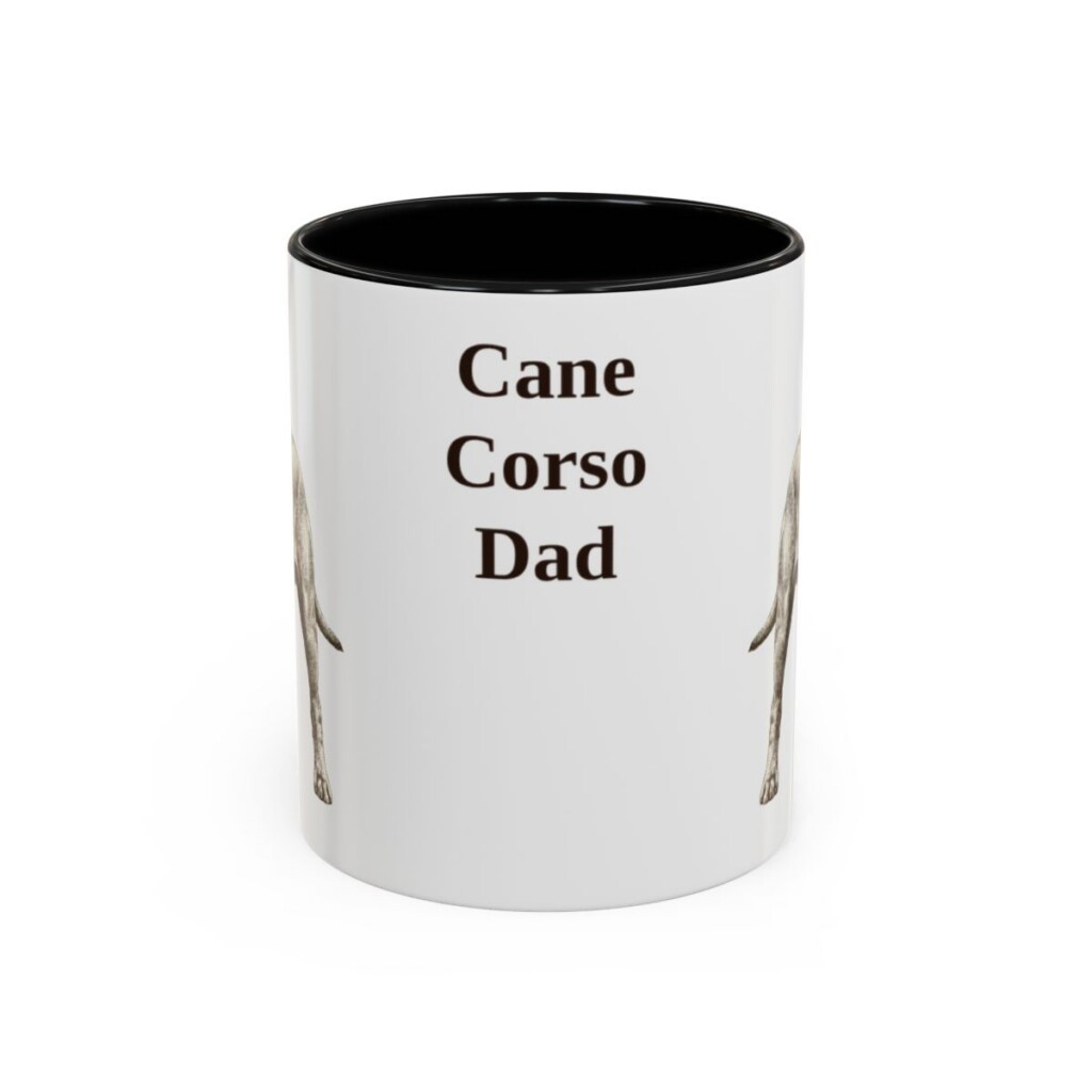 11oz Cane Corso Dog Dad Mug, Black, front view