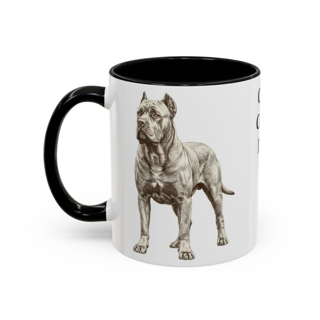 11oz Cane Corso Dog Dad Mug, Black, left side view