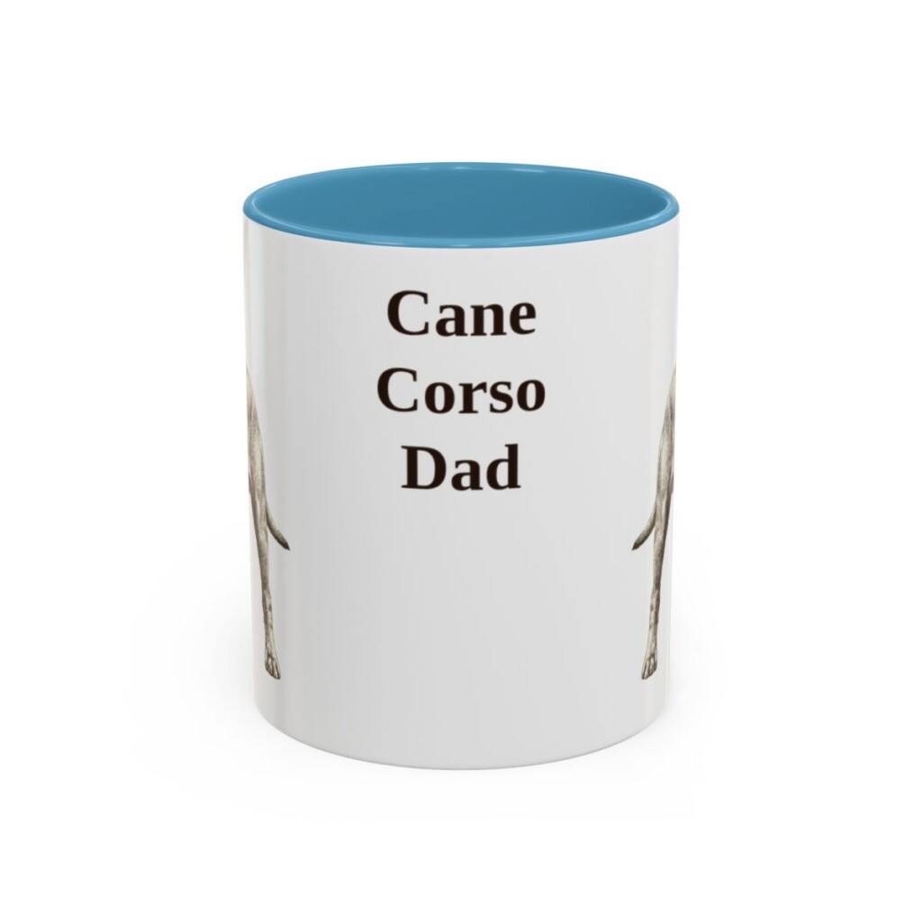 11oz Cane Corso Dog Dad Mug, Light Blue, front view