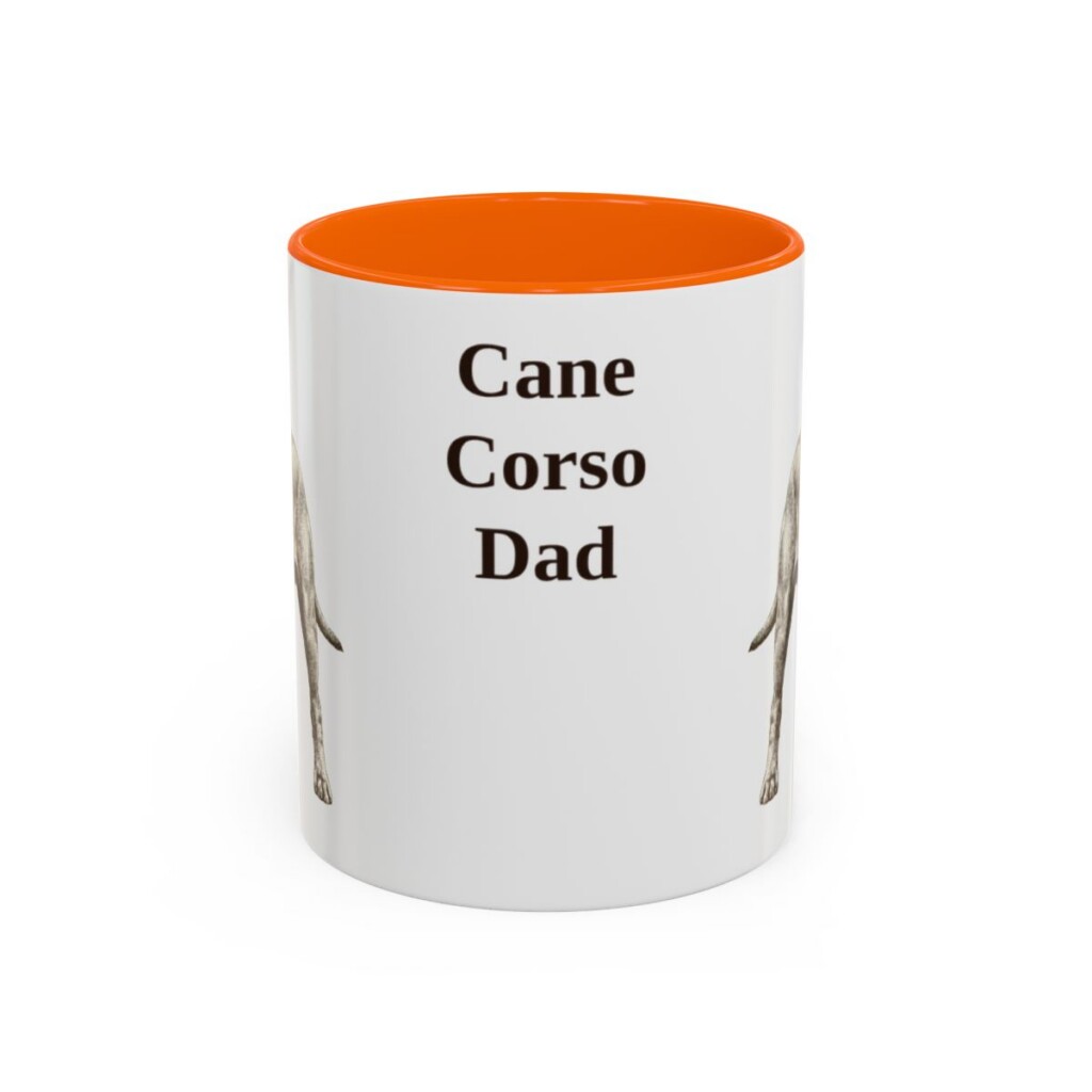 11oz Cane Corso Dog Dad Mug, Orange, front view