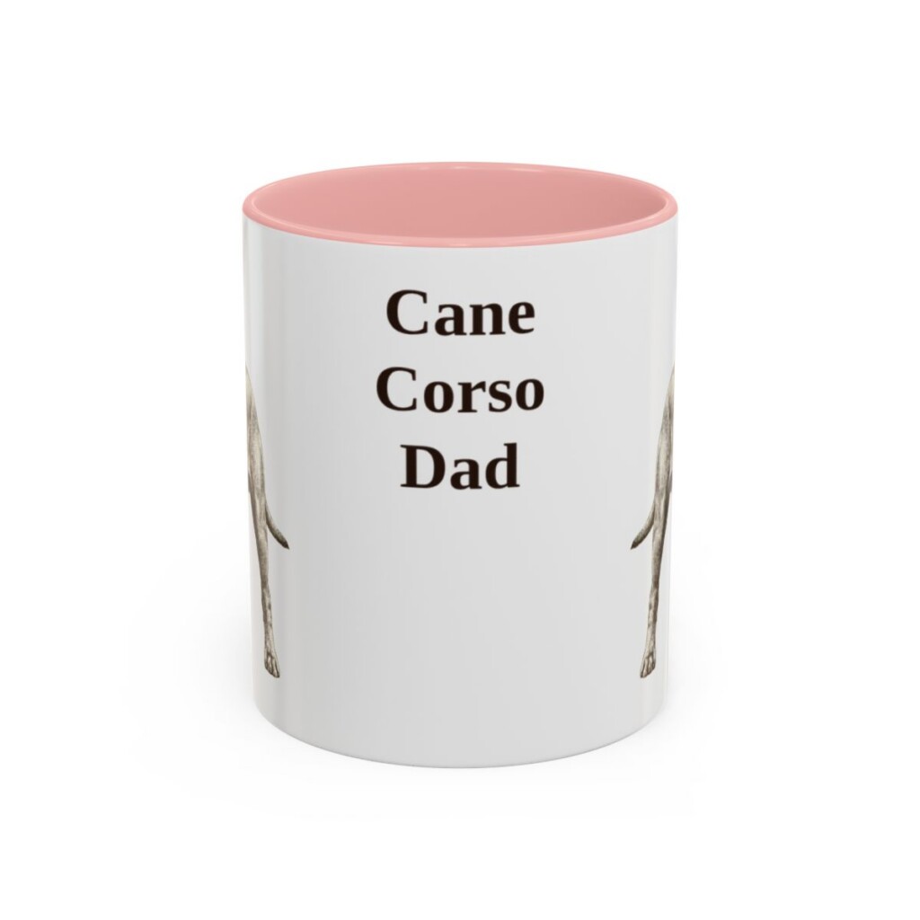 11oz Cane Corso Dog Dad Mug, Pink, front view