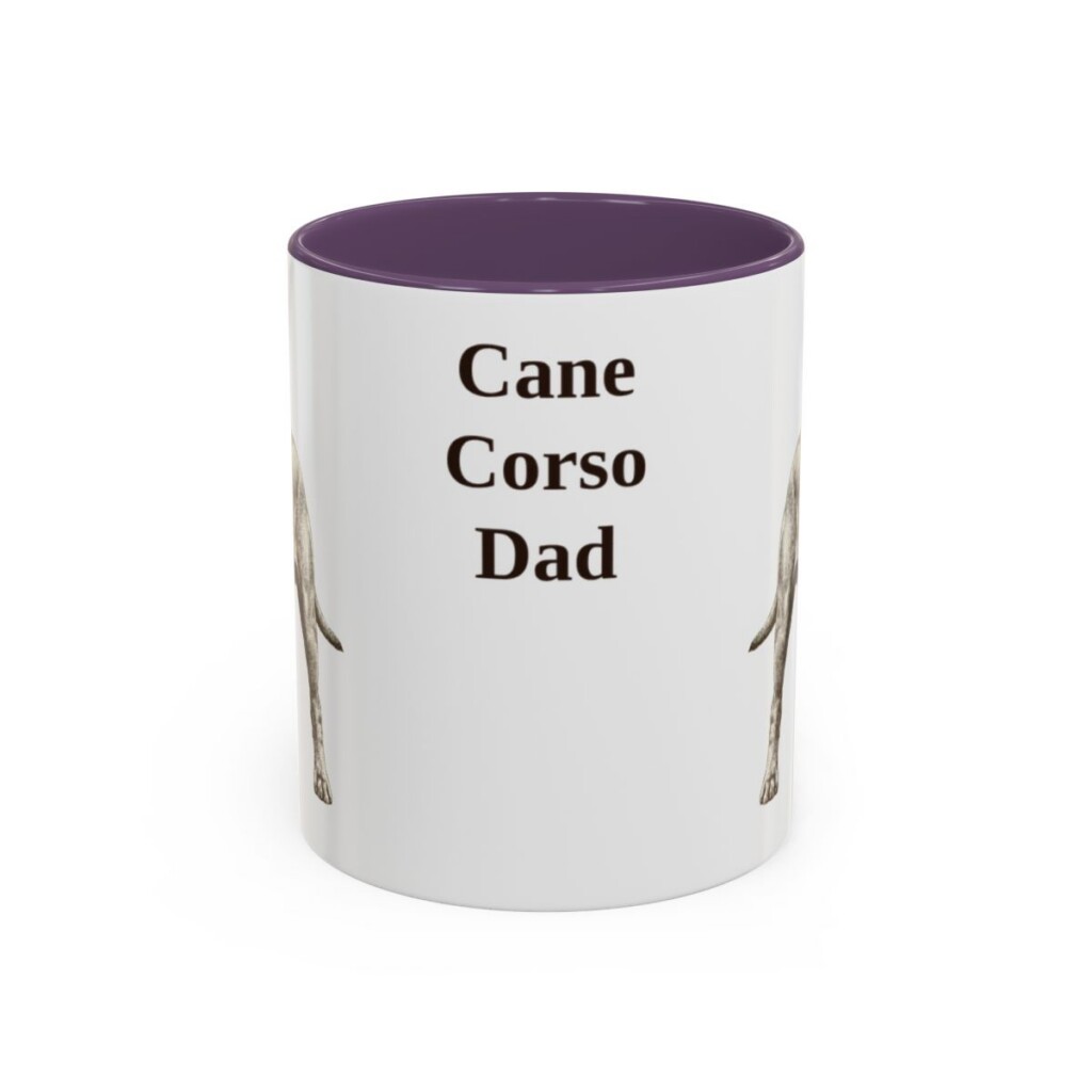 11oz Cane Corso Dog Dad Mug, Purple, front view
