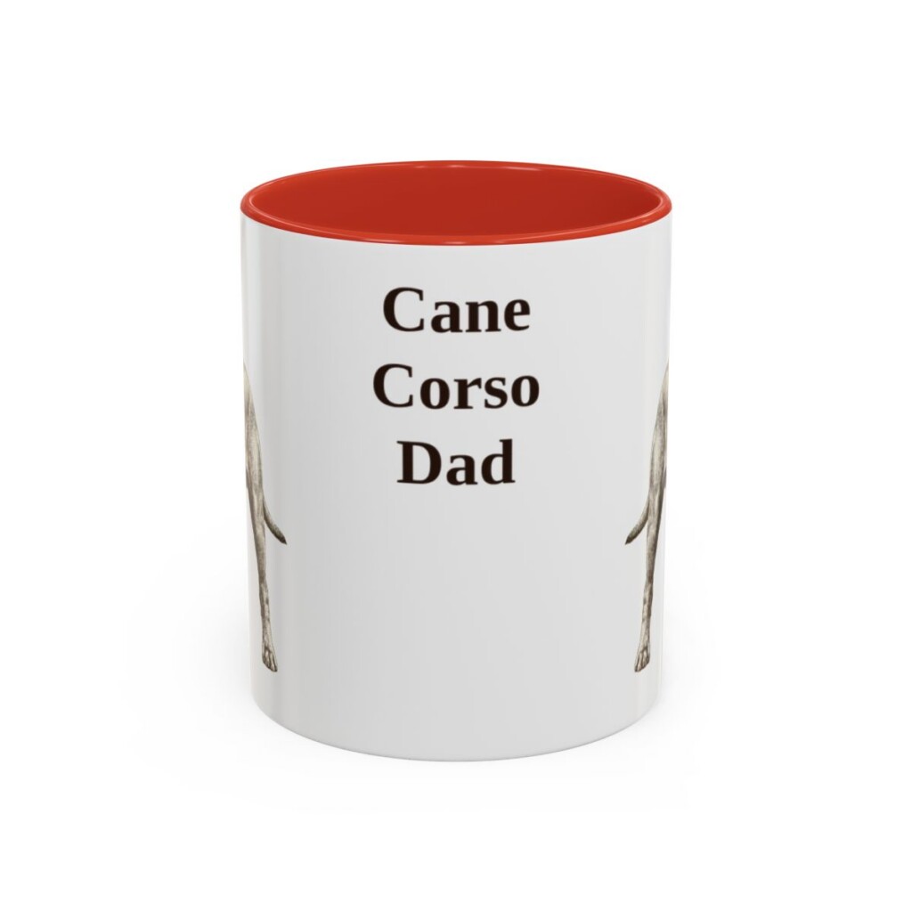 11oz Cane Corso Dog Dad Mug, Red, front view