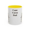 11oz Cane Corso Dog Dad Mug, Yellow, front view