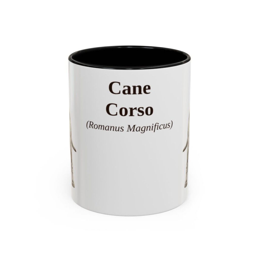 11oz Cane Corso Latin Mug, Black, front view