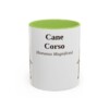 11oz Cane Corso Latin Mug, Light Green, front view