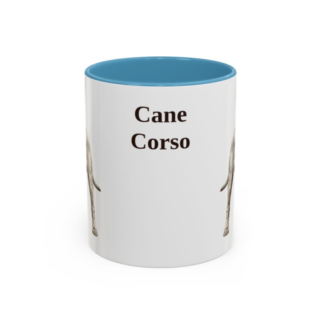 11oz Cane Corso Mug, Light Blue, front view