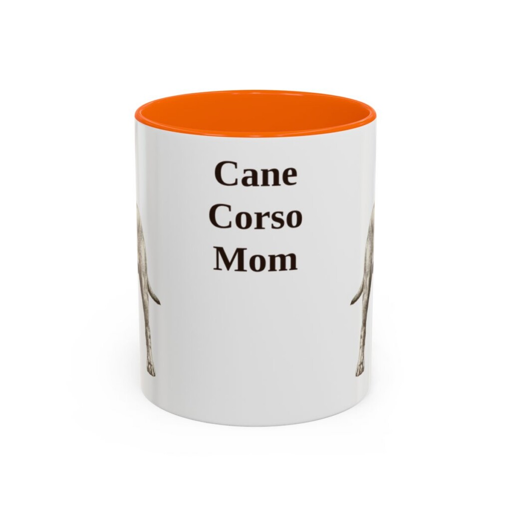 11oz Cane Corso Dog Mom Mug, Orange, front view
